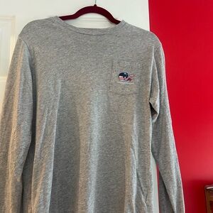 Vineyard Vines Heather Gray Long Sleeve Hockey Tee